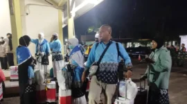 Kloter BTH 13 Jadi Rombongan Pertama Jamaah Haji Jambi yang Pulang (Foto: RRI)