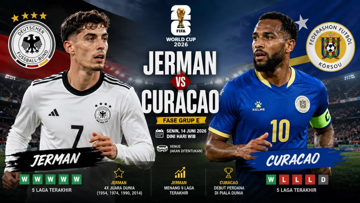 Prediksi Jerman vs Curacao: Der Panzer Incar Awal Sempurna di Piala Dunia 2026 (Foto:Ilustrasi AI Dengarkabar.com)
