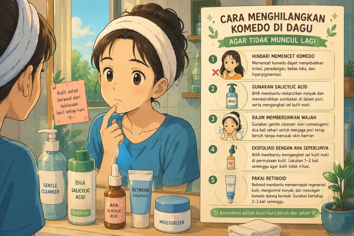 Cara Menghilangkan Komedo di Dagu agar Tidak Muncul Lagi (Foto: Ilustrasi AI)