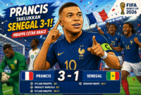 Prancis Taklukkan Senegal 3-1, Mbappe Cetak Brace (foto ilustrasi Ai)