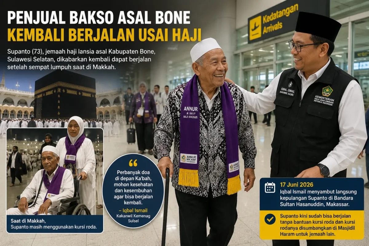 Penjual Bakso Asal Bone Kembali Berjalan Usai Haji (Foto: Ilustrasi Ai)