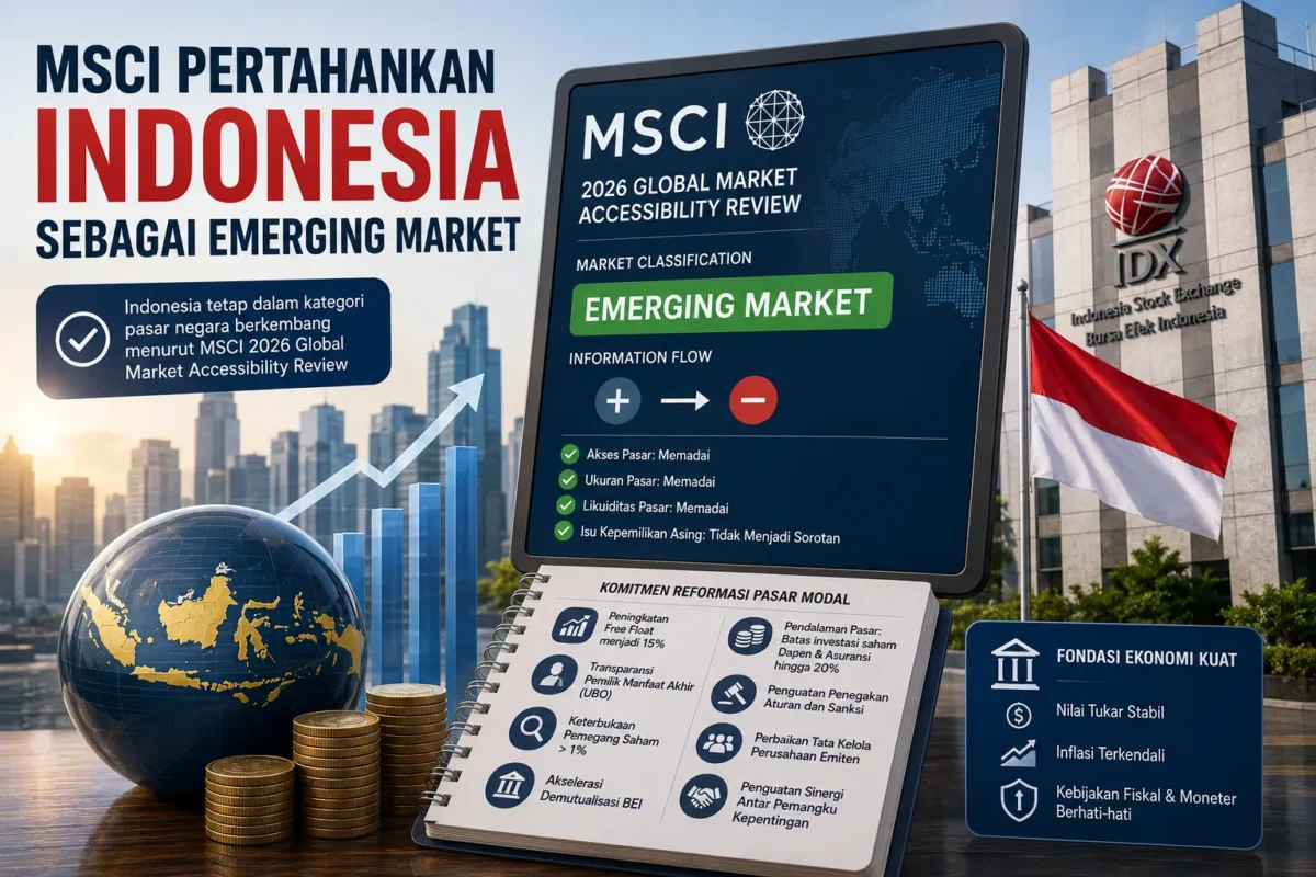 MSCI Pertahankan Indonesia sebagai Emerging Market, Reformasi Pasar Modal Terus Dipercepat (Foto:Ilustrasi Ai)