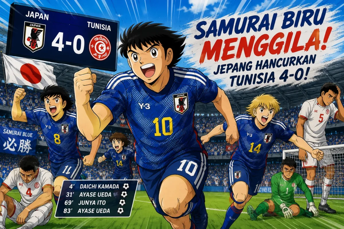 Jepang Hancurkan Tunisia 4-0, Peta Grup F Berubah (Foto: Ilustrasi AI)