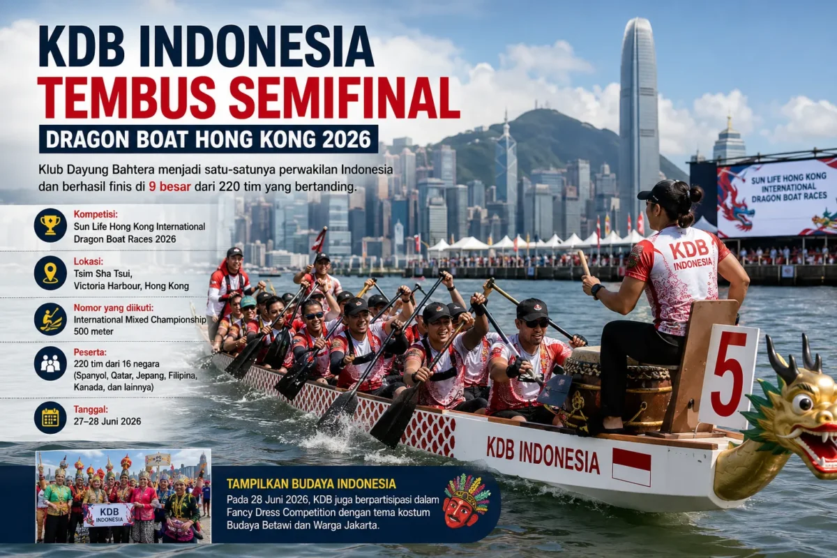 Klub Dayung Bahtera Tembus Semifinal Dragon Boat Hong Kong 2026 (Foto: Ilustrasi AI)