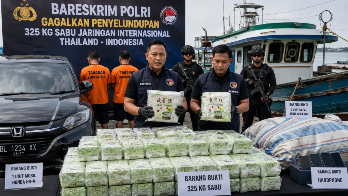 Bareskrim Gagalkan Penyelundupan 325 Kg Sabu dari Thailand