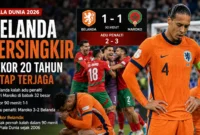 Belanda Tersingkir dari Piala Dunia 2026, Rekor 20 Tahun Tetap Terjaga (Foto : Ilustrasi Ai )