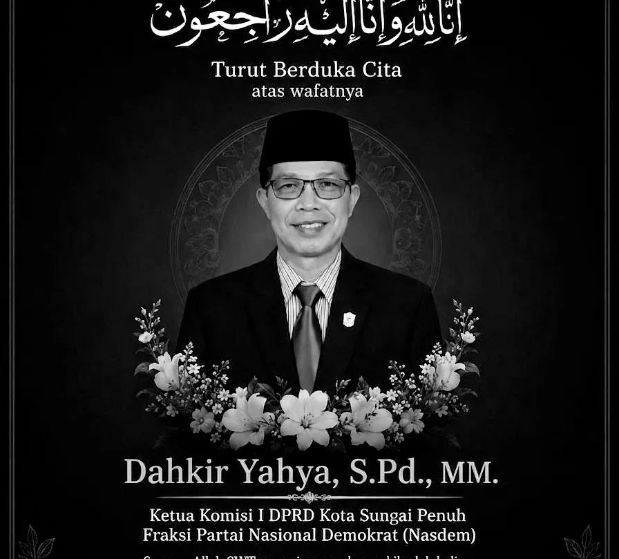 Ketua Komisi I DPRD Kota Sungai Penuh, Dhakir Yahya tutup usia (Foto: Dok. Istimewa)