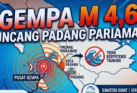 Ilustrasi. Gempa Magnitudo 4,6 Guncang Padang Pariaman (Foto:Ai)