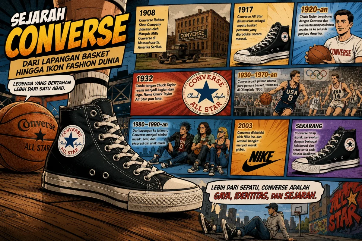 Sejarah Sepatu Converse: Dari Lapangan Basket hingga Ikon Fashion Dunia (Foto lustrasi Ai)