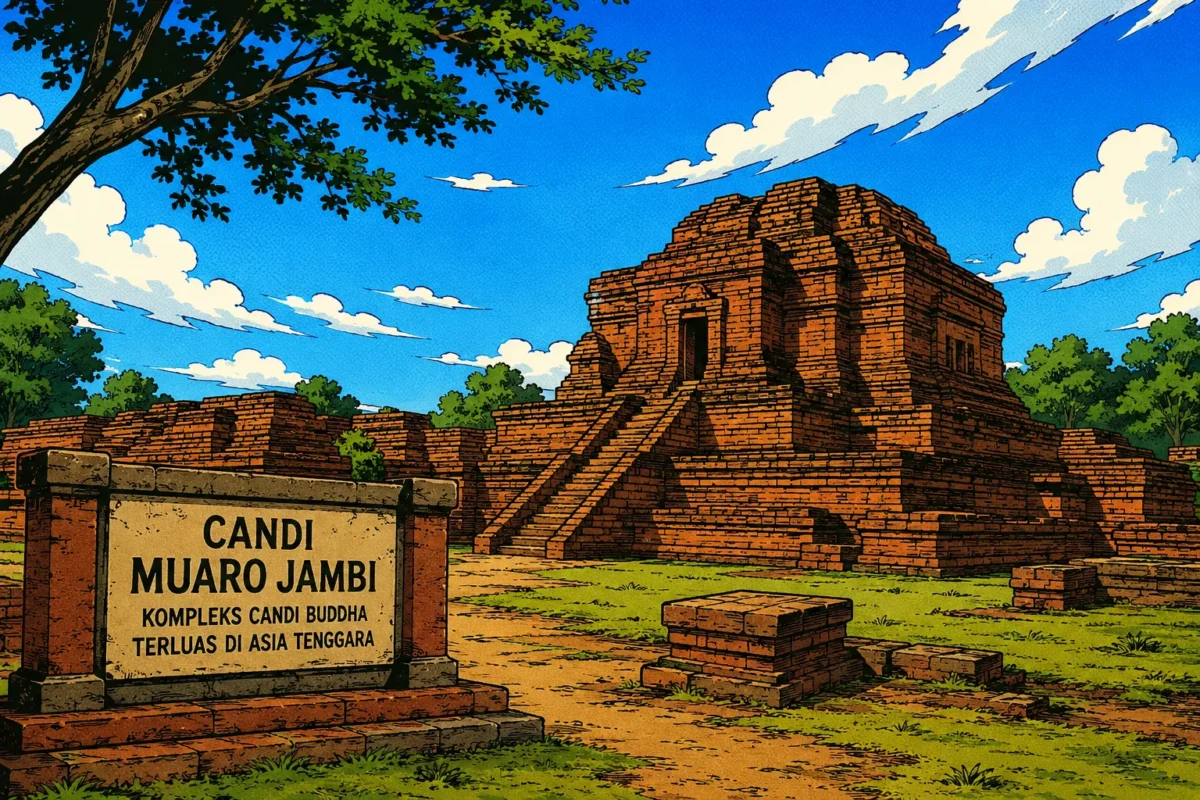Candi Muaro Jambi, Kompleks Buddha Terluas di Asia Tenggara (Foto: rri.co.id/ilustrasi Ai)