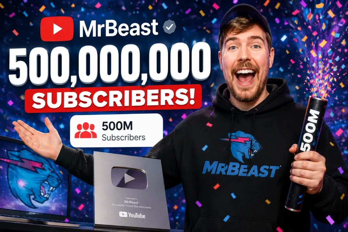MrBeast Cetak Rekor, Jadi YouTuber Pertama dengan 500 Juta Subscriber (Foto:Ilustrasi AI Dengarkabar)