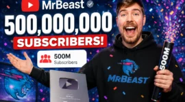 MrBeast Cetak Rekor, Jadi YouTuber Pertama dengan 500 Juta Subscriber (Foto:Ilustrasi AI Dengarkabar)