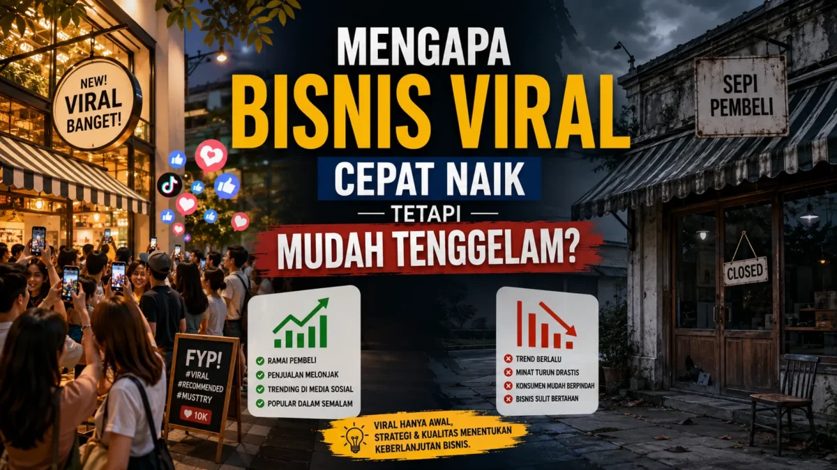 Fenomena Bisnis Viral: Populer Sesaat, Sulit Bertahan Lama (Foto:Ilustrasi AI)