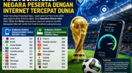 Deretan negara peserta dengan internet tercepat di dunia (Foto: Ilustrasi AI dengarkabar)
