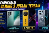 3 Rekomendasi HP Gaming 3 Jutaan Terbaik untuk Push Rank Tanpa Ngelag (Foto: Ilustrasi AI Dengarkabar)