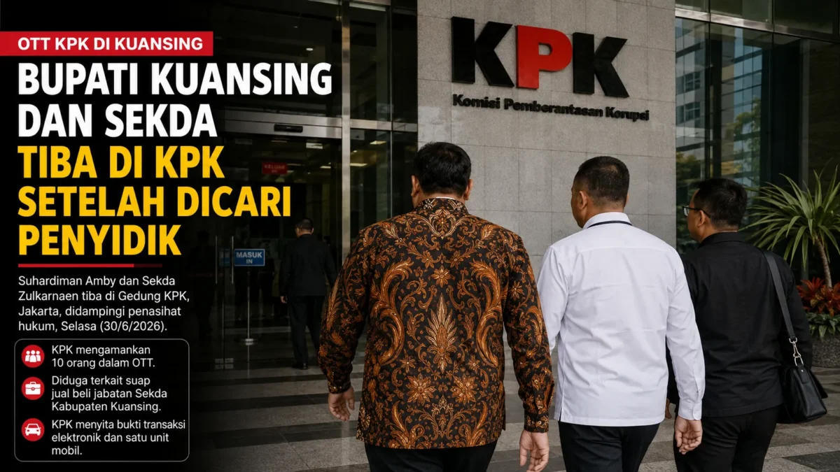 Bupati Kuansing dan Sekda Tiba di KPK setelah Sempat Dicari Penyidik (Foto: Ilustrasi Ai)