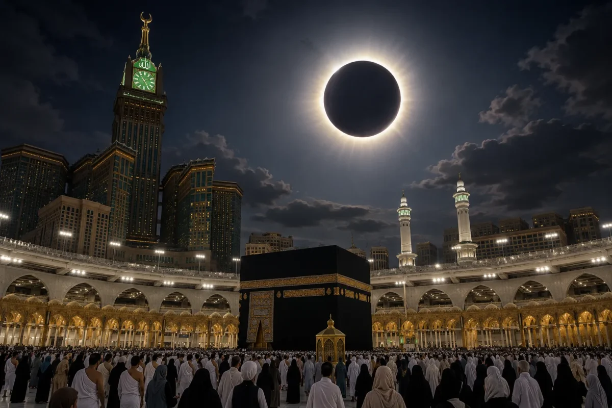 Gerhana Matahari Total 2027 Bakal Gelapkan Makkah Selama Lima Menit (Foto: Ilustrasi AI)