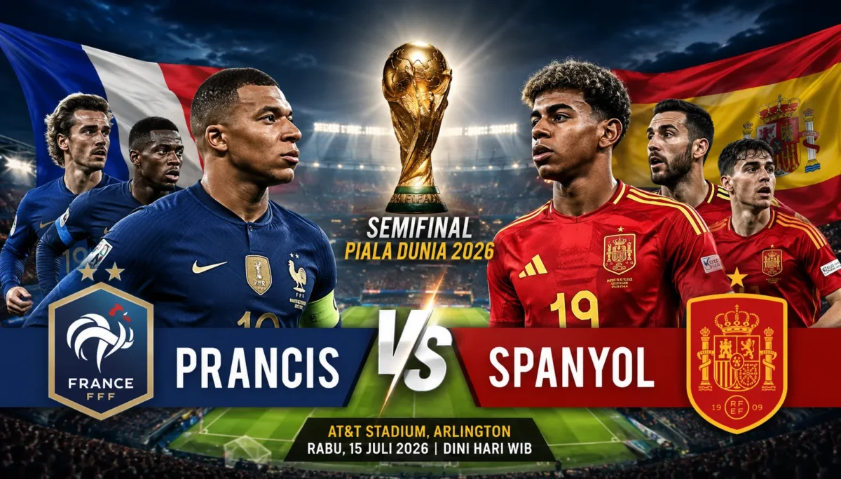 Prancis vs Spanyol, Rival Lama Kembali Bentrok di Semifinal Piala Dunia 2026 (Foto: Ilustrasi AI )