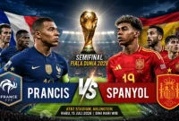 Prancis vs Spanyol, Rival Lama Kembali Bentrok di Semifinal Piala Dunia 2026 (Foto: Ilustrasi AI )