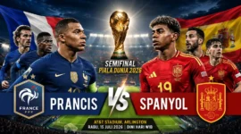 Prancis vs Spanyol, Rival Lama Kembali Bentrok di Semifinal Piala Dunia 2026 (Foto: Ilustrasi AI )
