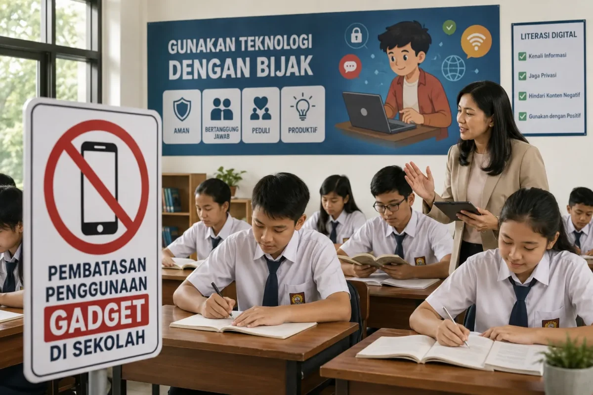 Meutya Dukung Pembatasan Gadget di Sekolah Demi Anak (Foto: Ilustrasi AI)