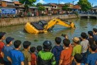 Video Viral Ekskavator Terjebak di Kali Cakung Lama, Ini Penjelasan Dinas SDA DKI (Foto: Ilustrasi Ai)