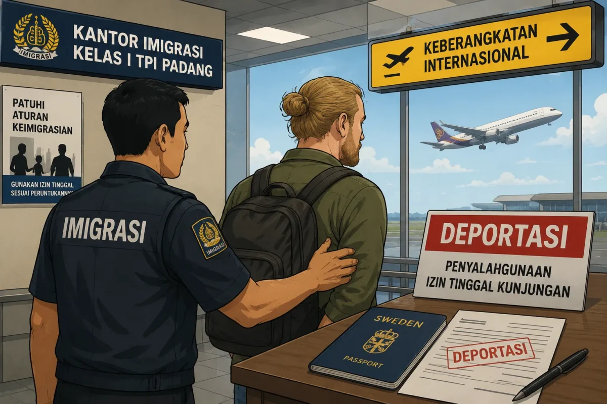 Imigrasi Padang Deportasi WN Swedia karena Salahgunakan Visa (Foto: Ilustrasi AI)