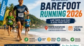 Barefoot Running 2026 Padang Pariaman Digelar di Pantai Katapiang (Foto: Ilustrasi AI )