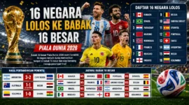 16 Negara Lolos ke Babak 16 Besar Piala Dunia 2026 Resmi Lengkap (Foto: ilustrasi AI)