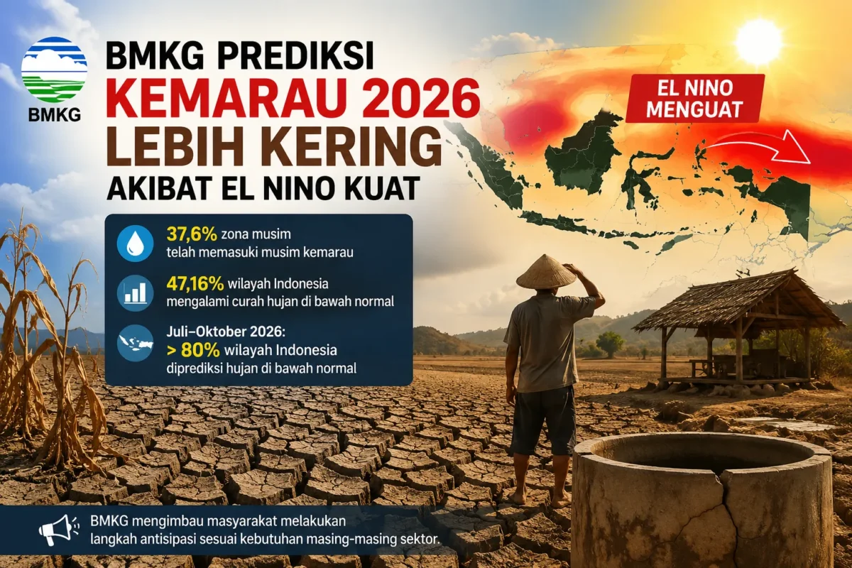 BMKG Prediksi Kemarau 2026 Lebih Kering akibat El Nino Kuat (Foto: ILustrasi AI)