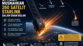 SpaceX Musnahkan 260 Satelit Starlink dalam Enam Bulan (Foto: Ilustrasi AI)